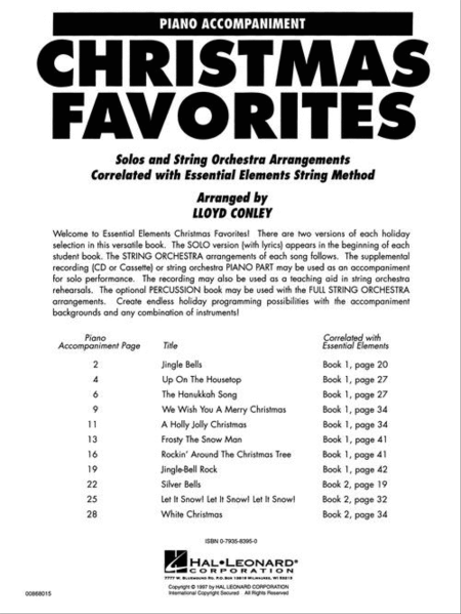 Essential Elements Christmas Favorites for Strings String Methods scores gallery preview page 3