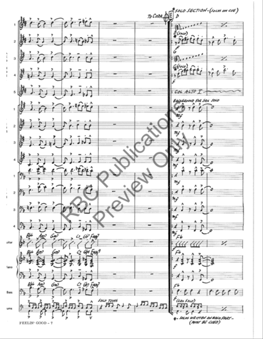Feeling Good (Score) Feeling Good (Score) Jazz Ensemble scores gallery preview page 10