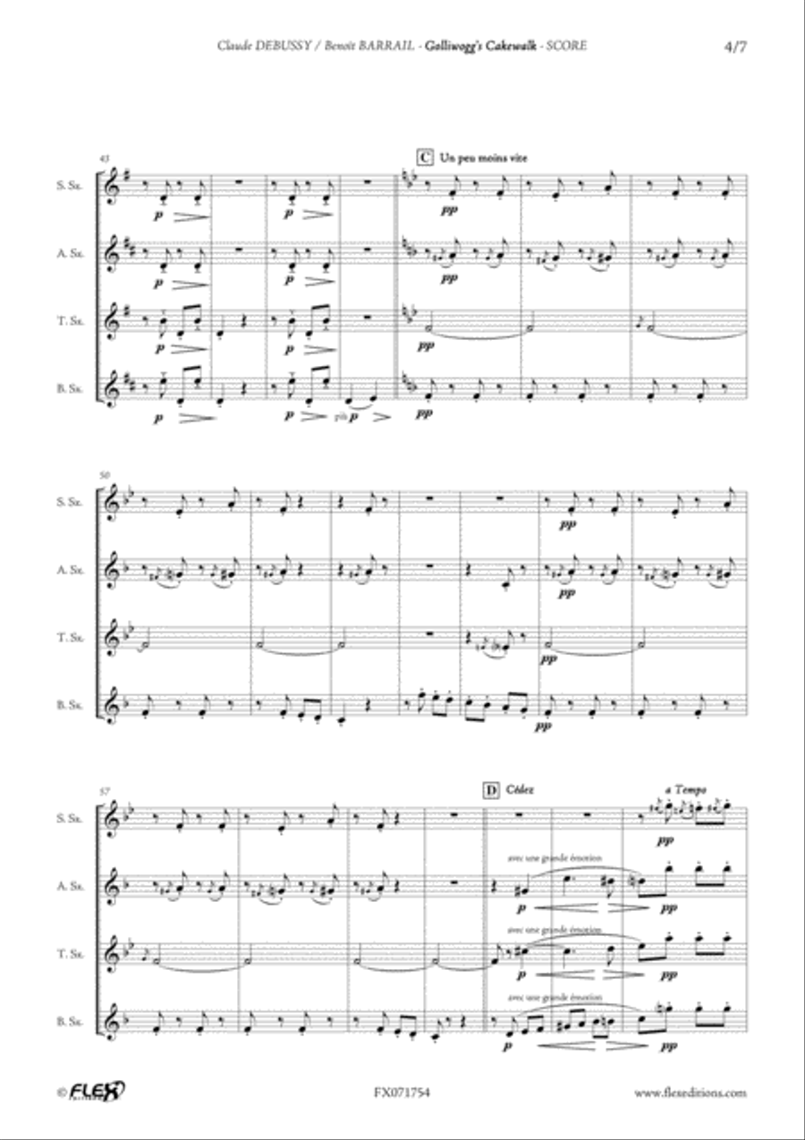 Golliwogg's Cakewalk Saxophone Quartet scores gallery preview page 4