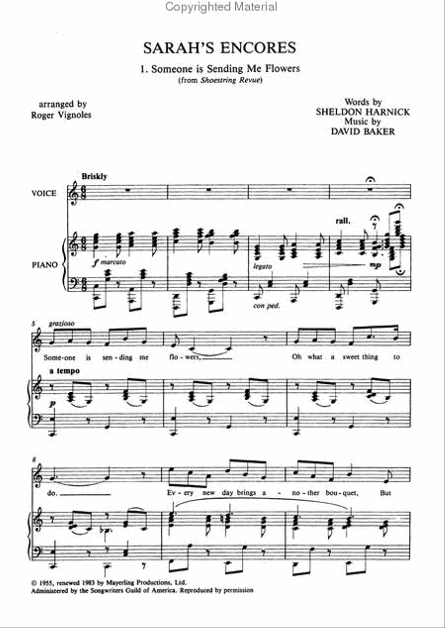 Sarah's Encores Sarah's Encores Piano, Vocal scores gallery preview page 2