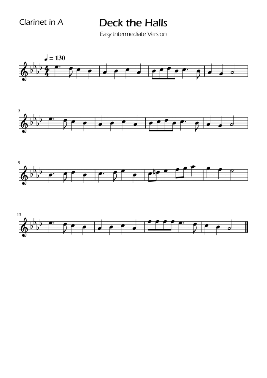 Book cover for Deck The Halls - Clarinet in A Solo
