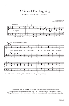 A Time of Thanksgiving - SATB