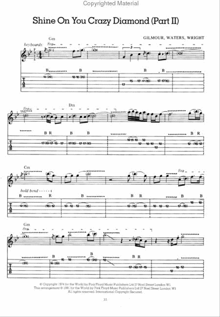 Pink Floyd – Wish You Were Here Electric Guitar scores gallery preview page 3