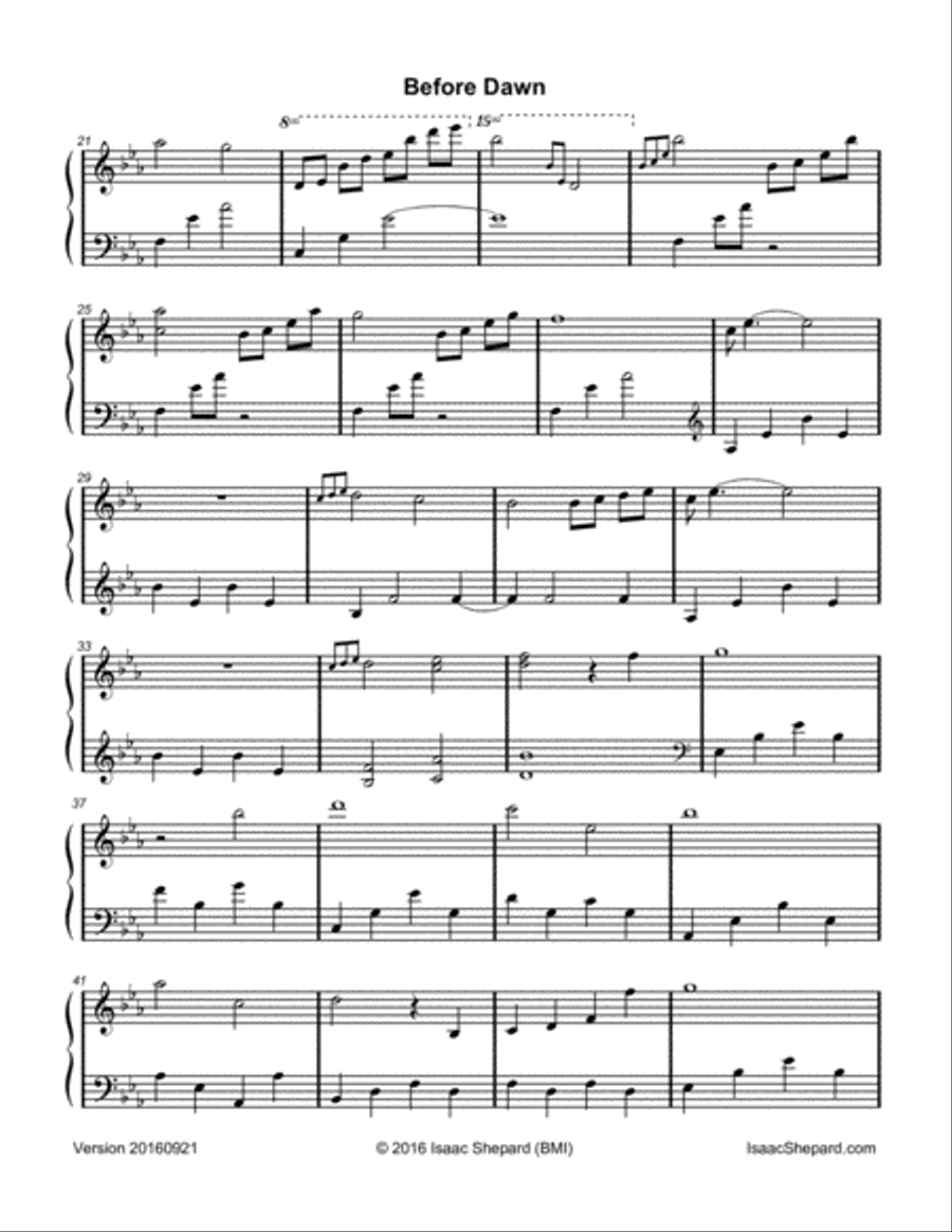 Before Dawn Piano Solo scores gallery preview page 3