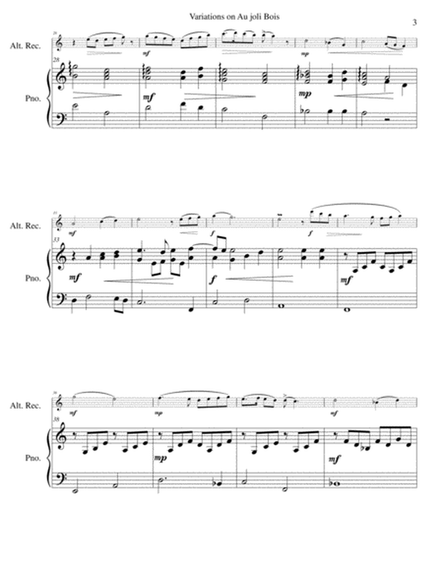 Variations on au Joli Bois for alto recorder and piano image number null