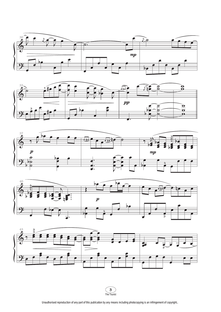 The Tourist Piano Solo scores gallery preview page 3