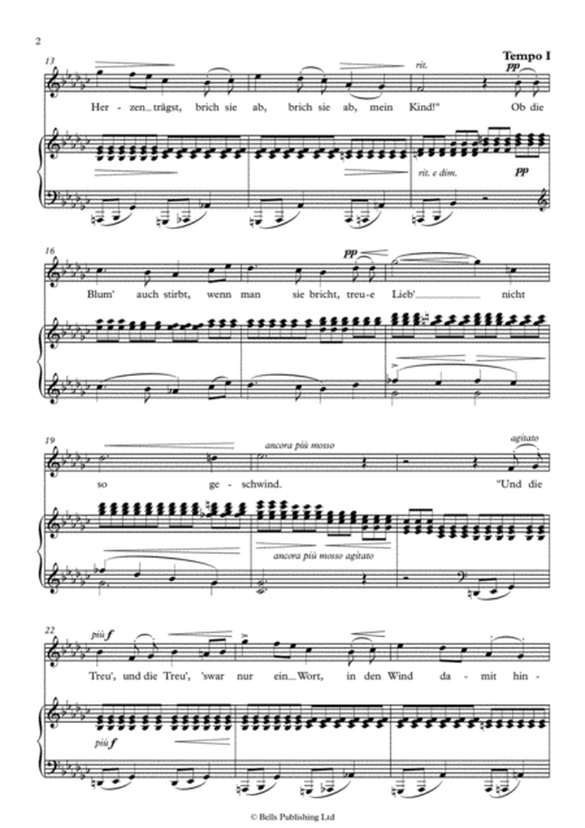 Liebestreu, Op. 3 No. 1 (Original key. E-flat minor)