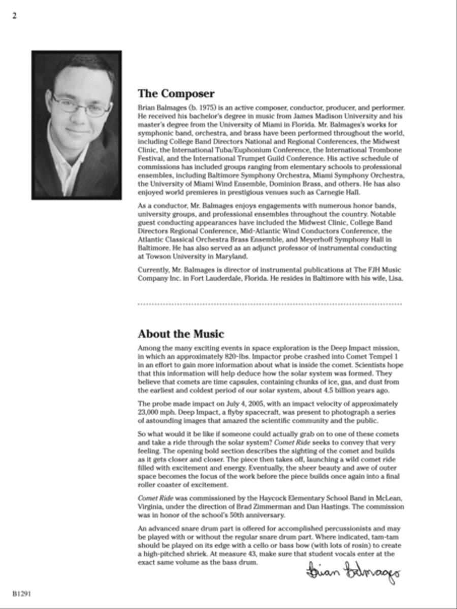 Comet Ride: Score Comet Ride: Score Concert Band scores gallery preview page 2