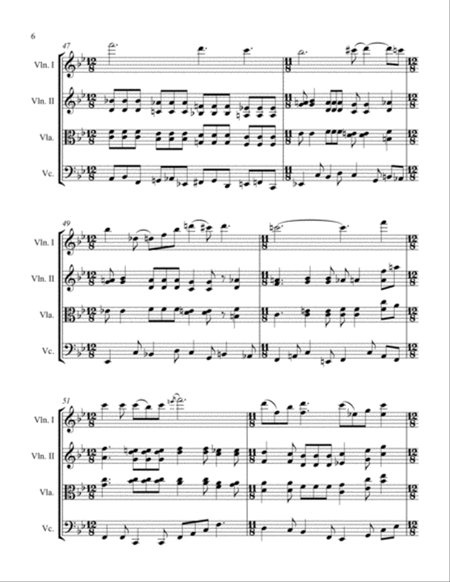 Alas! And Did My Savior Bleed String Quartet scores gallery preview page 6