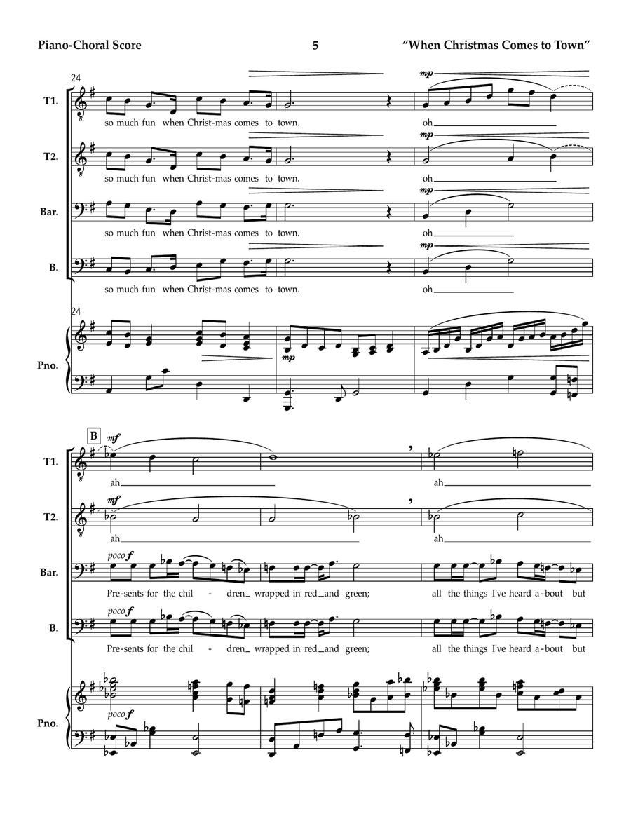 When Christmas Comes To Town TTBB scores gallery preview page 5