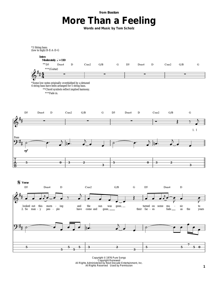 More Than A Feeling Acoustic Guitar scores gallery preview page 1