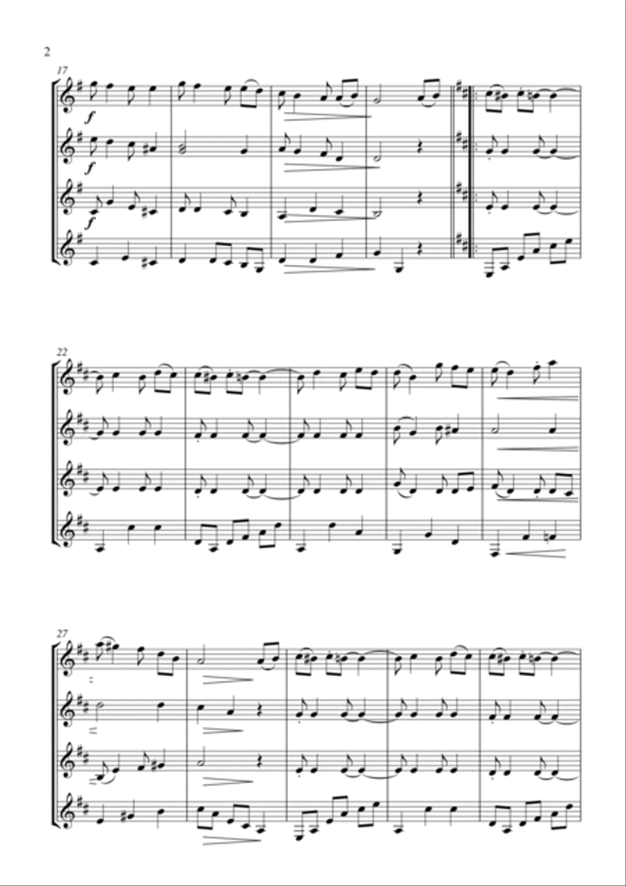 Pleasant Moments - Ragtime Waltz Woodwind Quartet scores gallery preview page 2