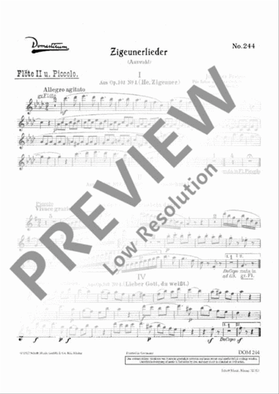 Zigeunerlieder Orchestra scores gallery preview page 18