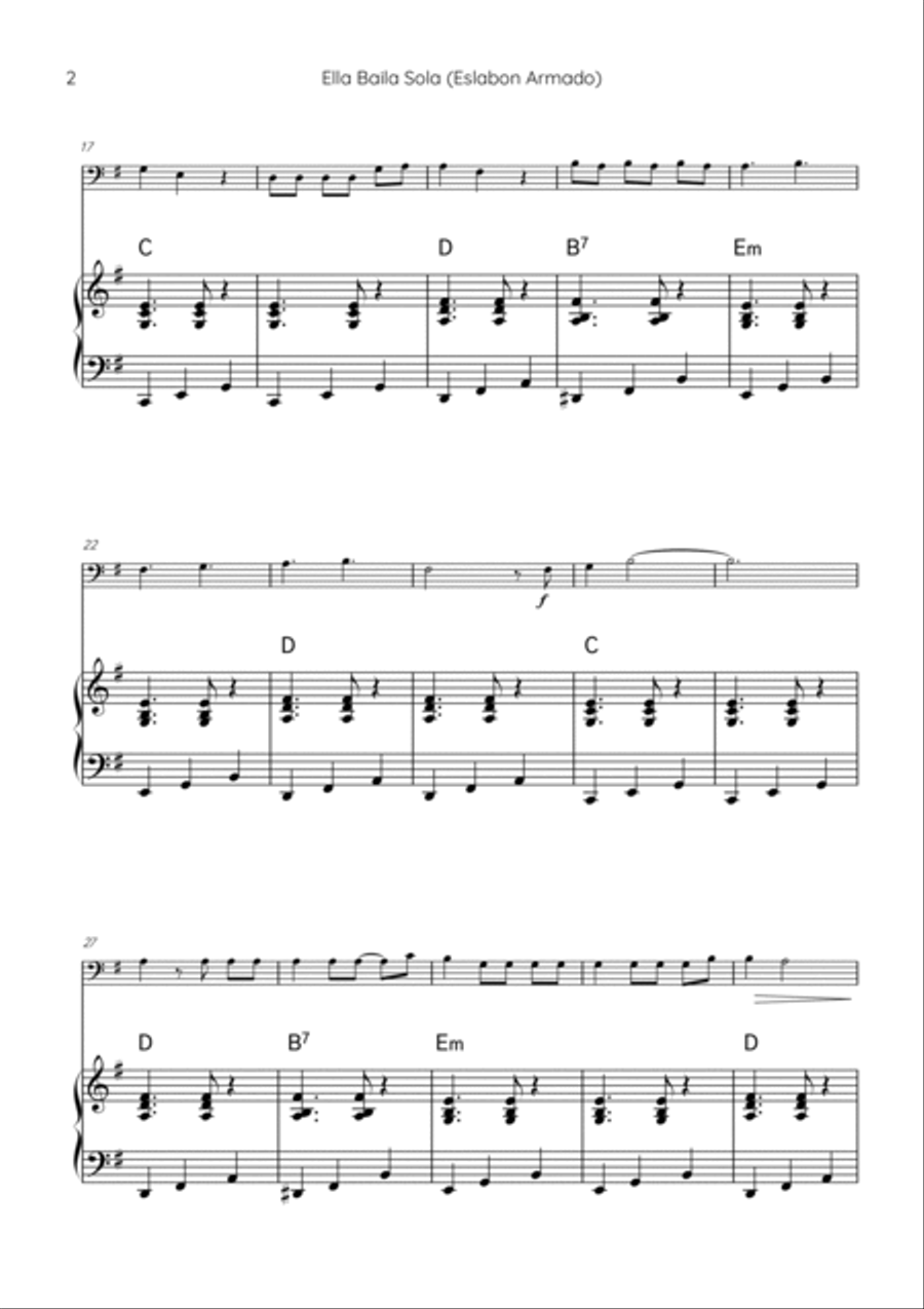 Ella Baila Sola Ella Baila Sola Piano scores gallery preview page 2