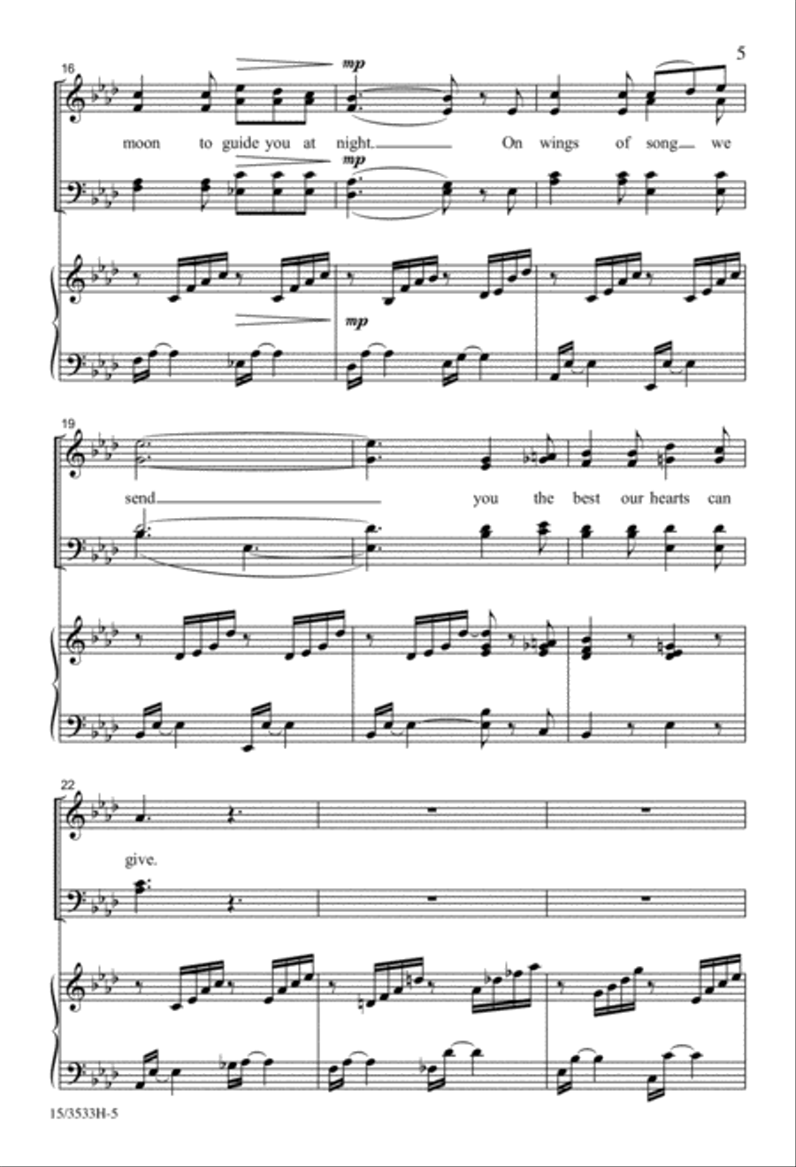 On Wings of Song We Send You 4-Part scores gallery preview page 4
