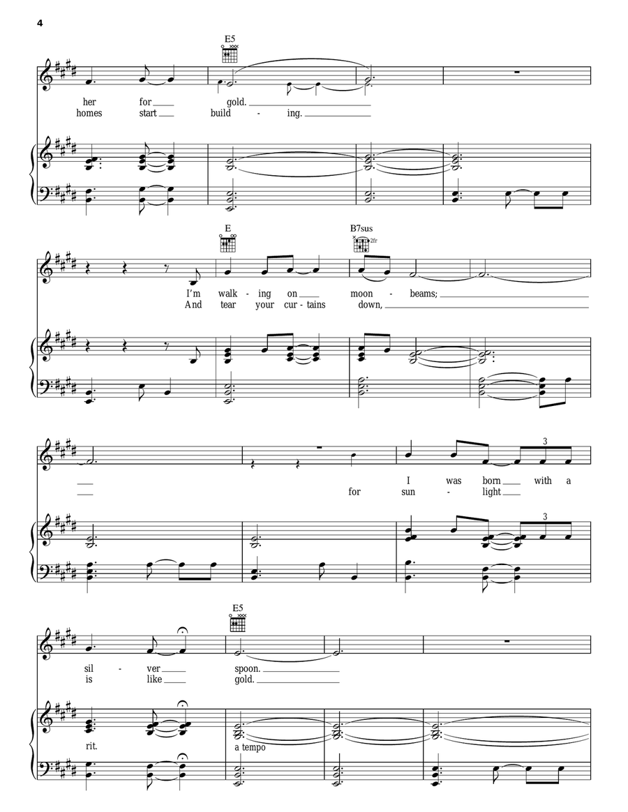 Gold Piano, Vocal, Guitar scores gallery preview page 4