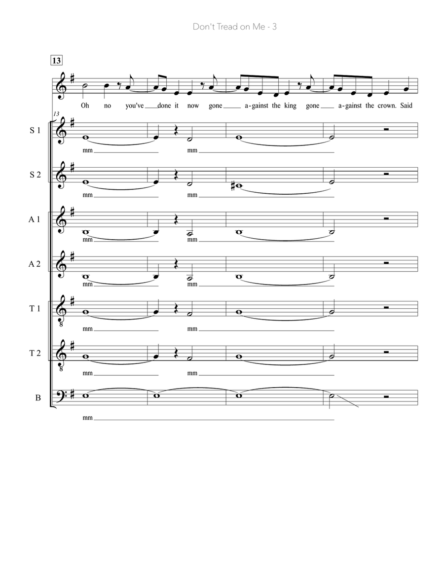Don't Tread On Me 4-Part scores gallery preview page 3