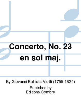 Book cover for Concerto No. 23 en Sol maj.