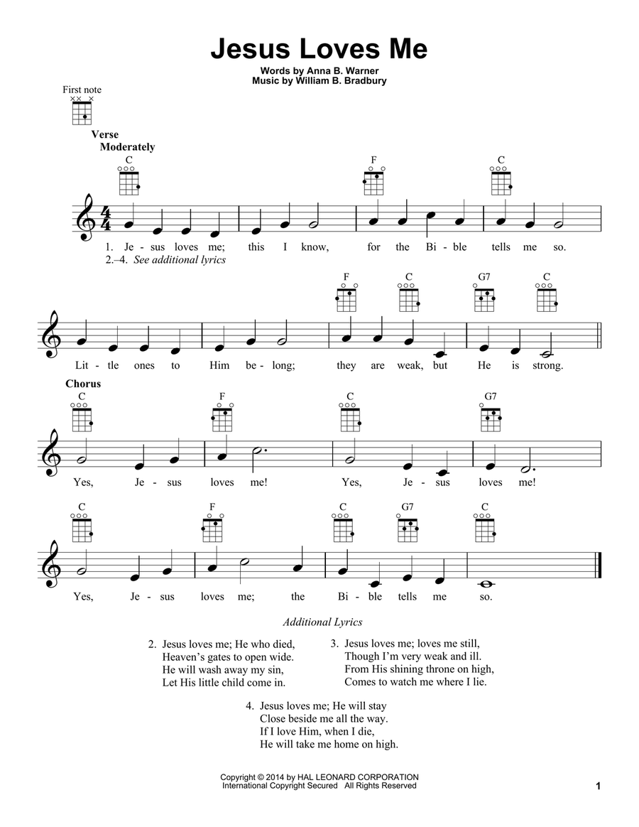 Jesus Loves Me Jesus Loves Me Ukulele scores gallery preview page 1