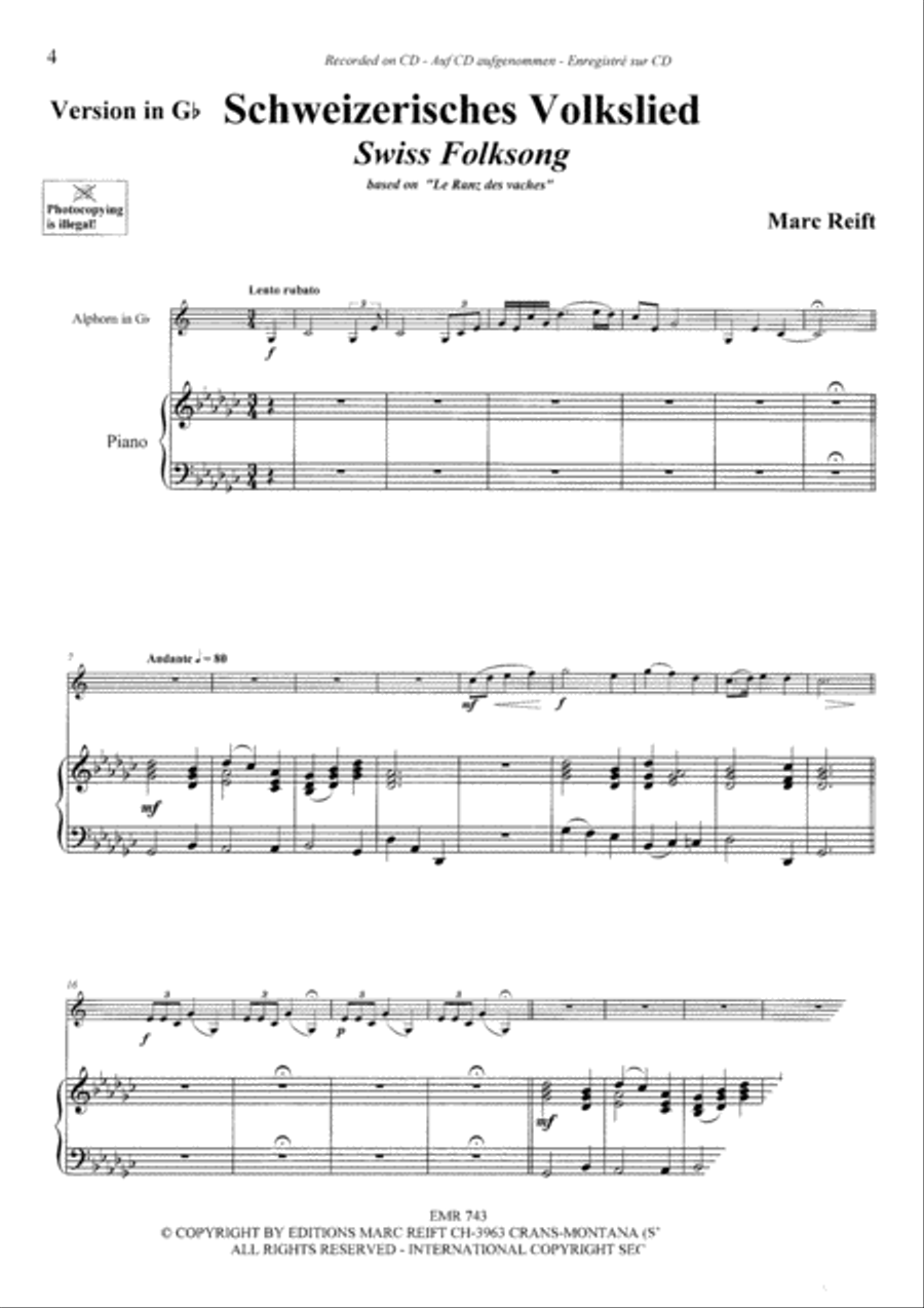 Schweizerisches Volkslied Piano Accompaniment scores gallery preview page 4