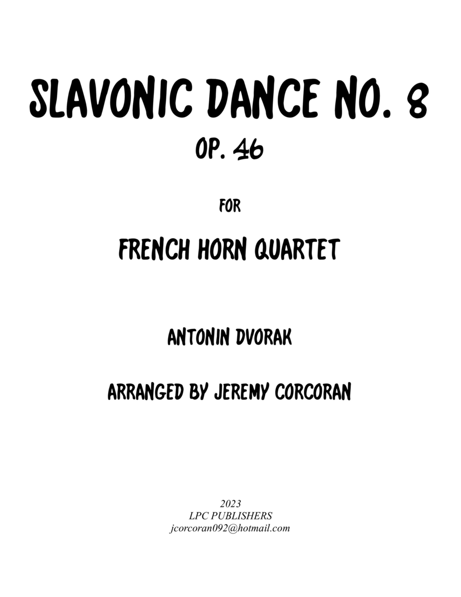 Slavonic Dance Op. 46 No. 8 Brass Quartet scores gallery preview page 1