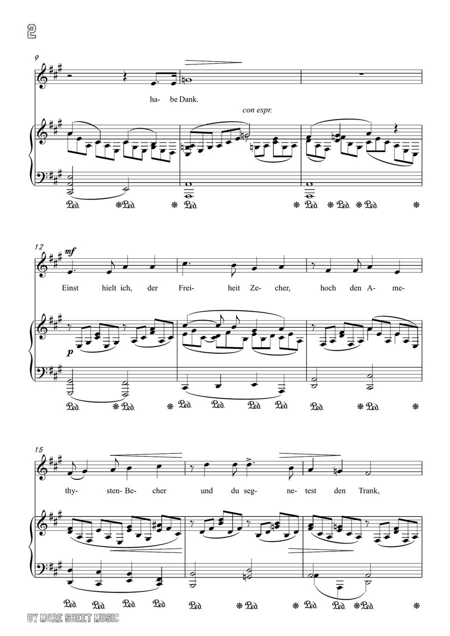 Richard Strauss-Zueignung in A Major,for Voice and Piano Piano, Vocal scores gallery preview page 4