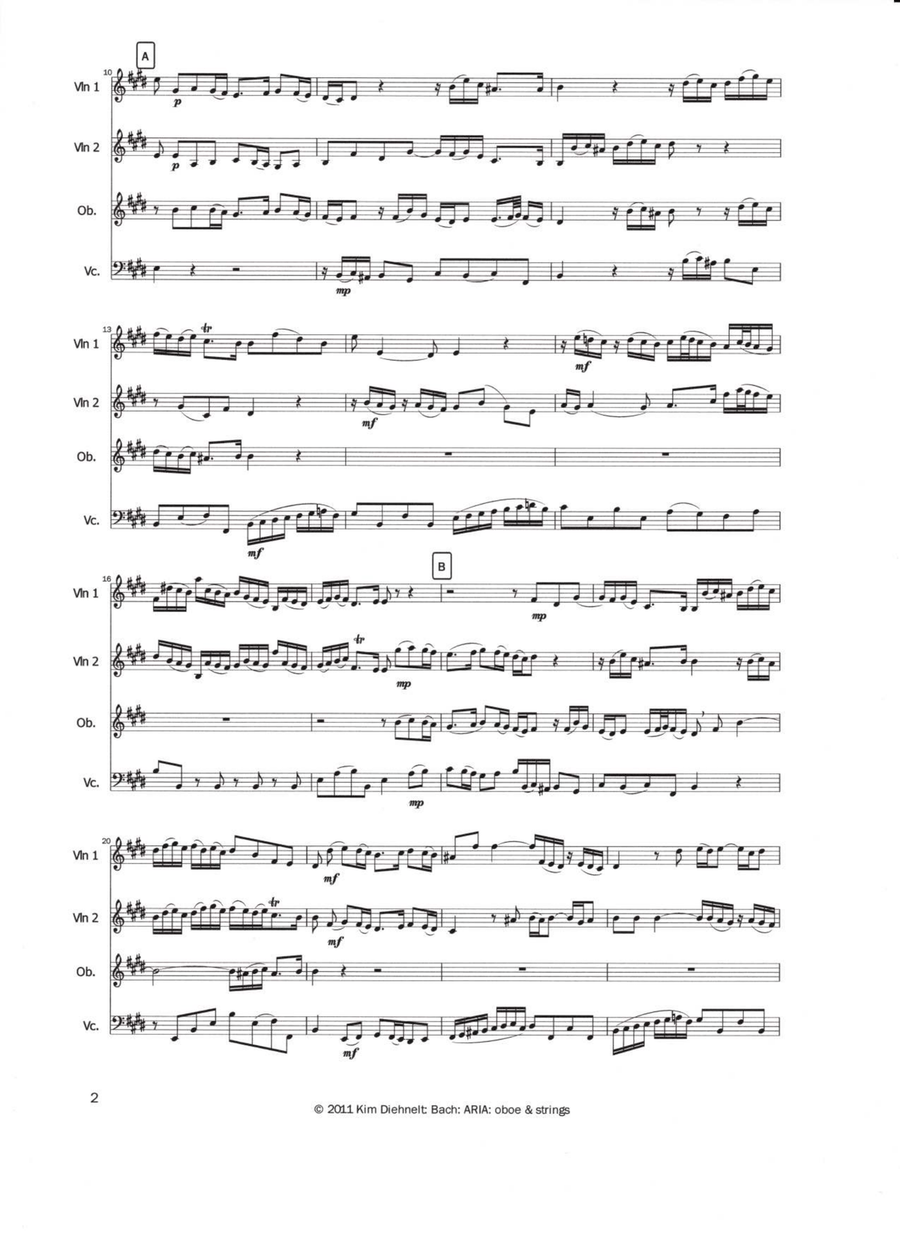 Bach: Aria - "Bekennen will ich seinen Namen" for solo oboe and strings image number null