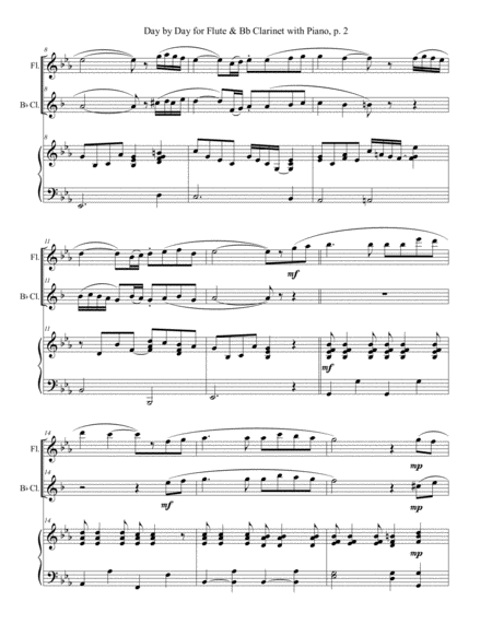 DAY BY DAY (Flute & Bb Clarinet with Piano - Score & Parts included) image number null