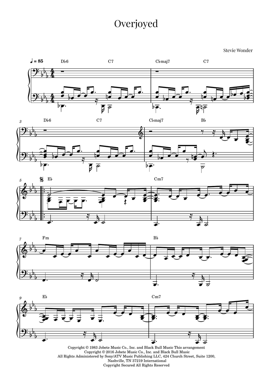 Overjoyed Overjoyed Piano Solo scores gallery preview page 1