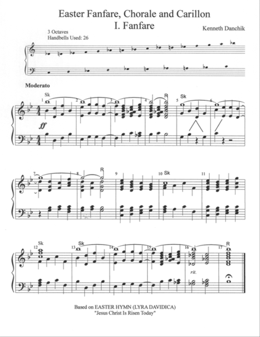 Easter Fanfare, Chorale and Carillon Handbell Choir scores gallery preview page 2