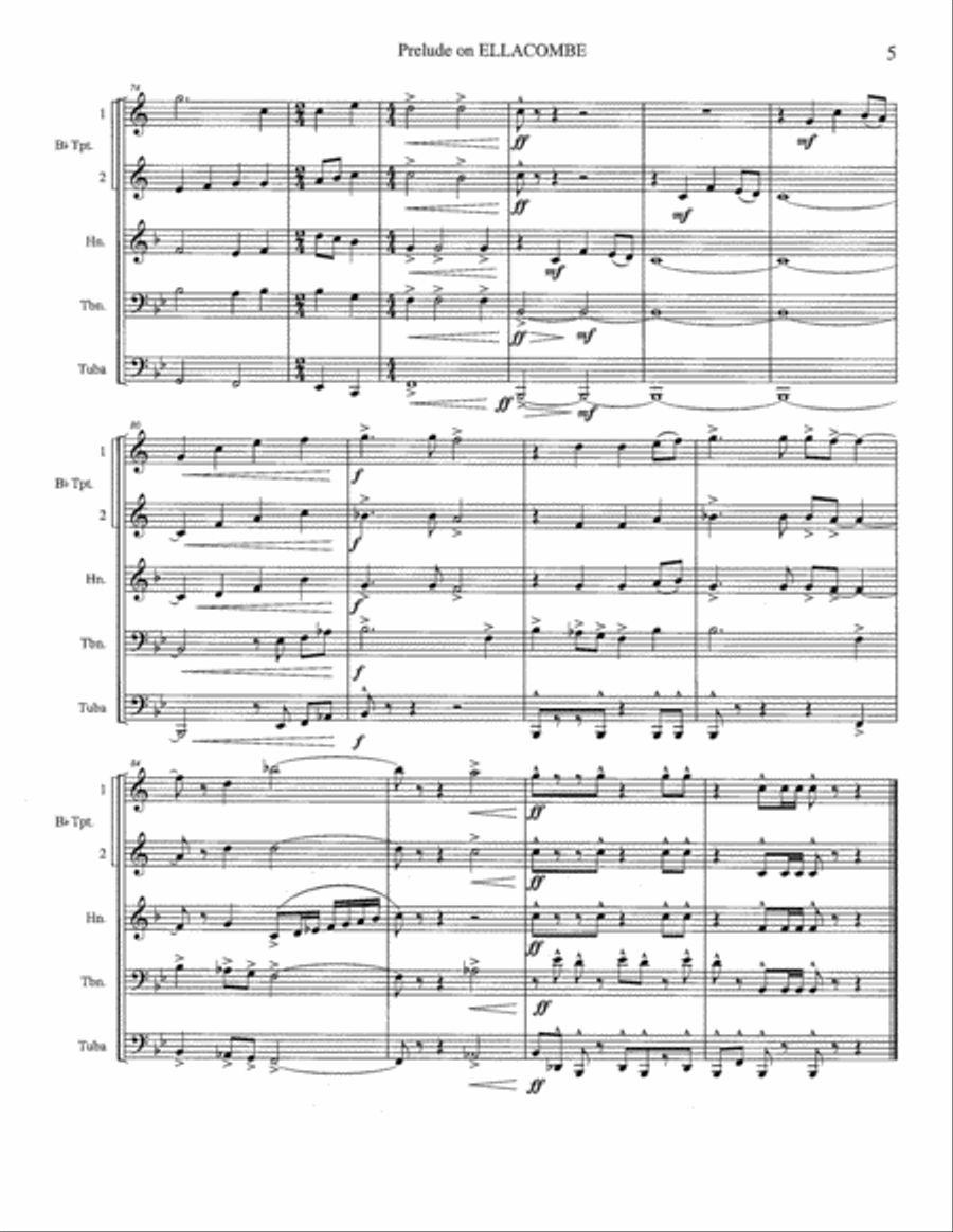 Prelude on ELLACOMBE Brass Ensemble scores gallery preview page 6