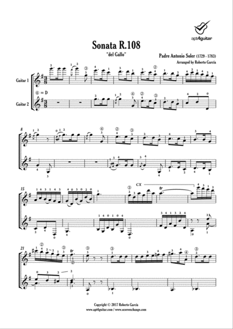 Sonata R.108 Acoustic Guitar scores gallery preview page 2