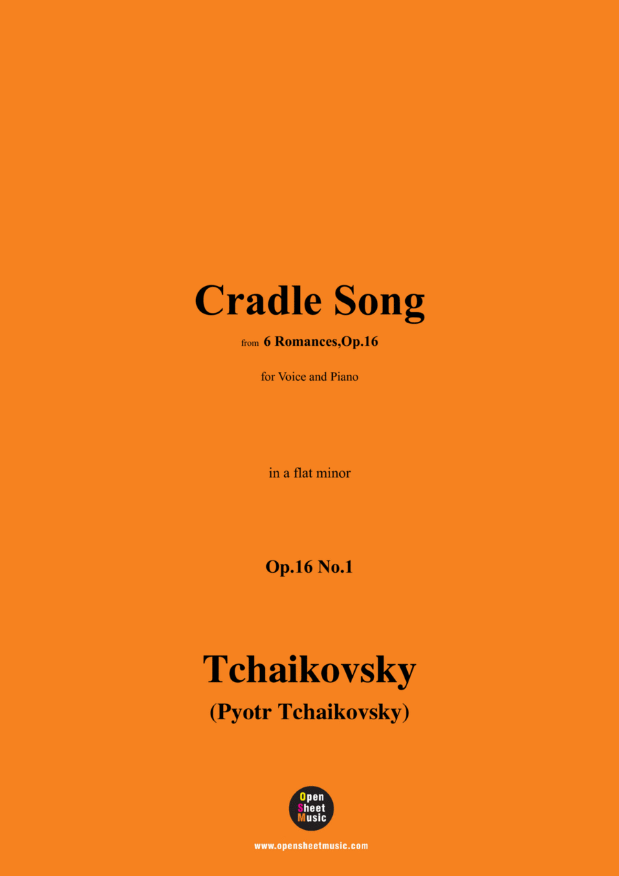 Tchaikovsky-Cradle Song,in a flat minor,Op.16 No.1 Voice scores gallery preview page 1