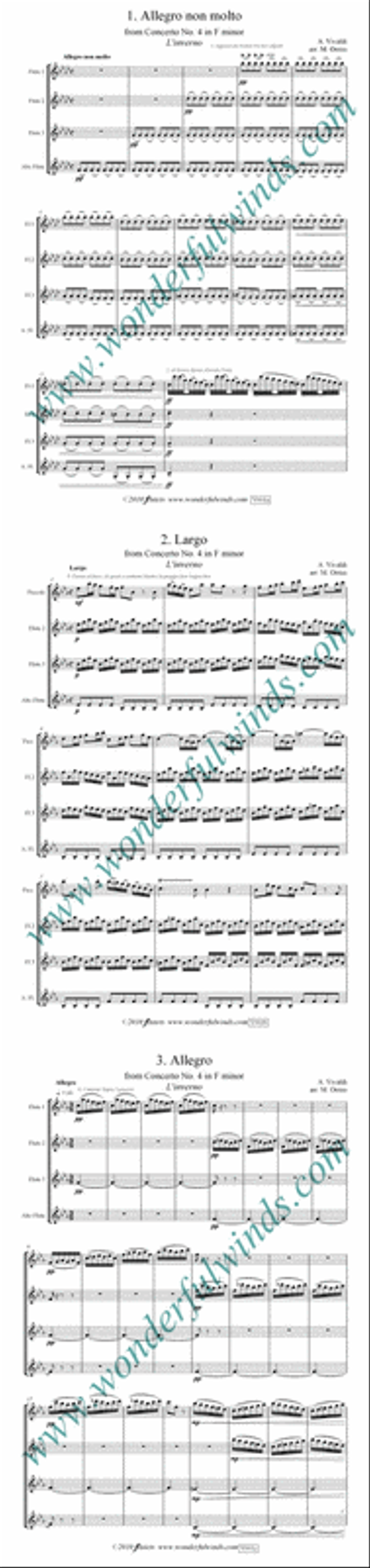 Winter Winter Flute Quartet scores gallery preview page 2