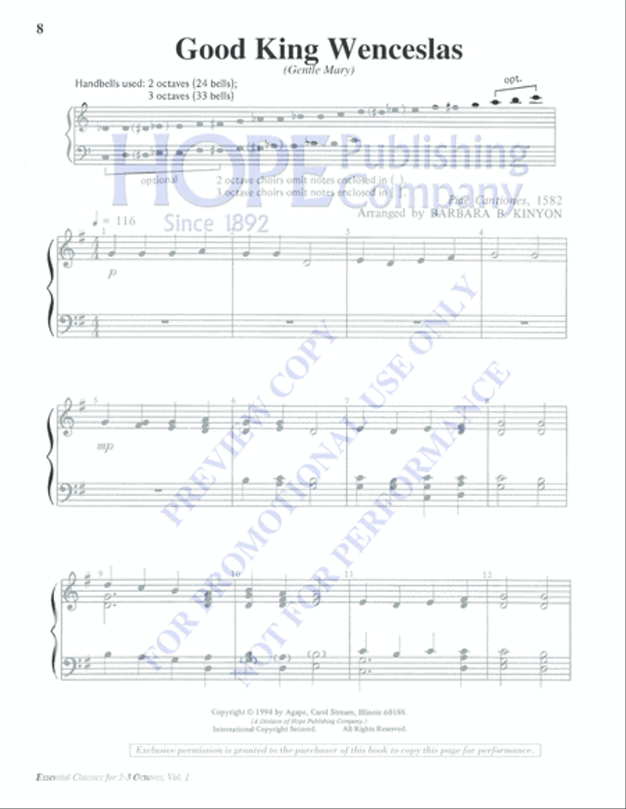 Essential Classics for 2-3 Octaves, Vol. 1 (Reproducible) 3-Octaves scores gallery preview page 10