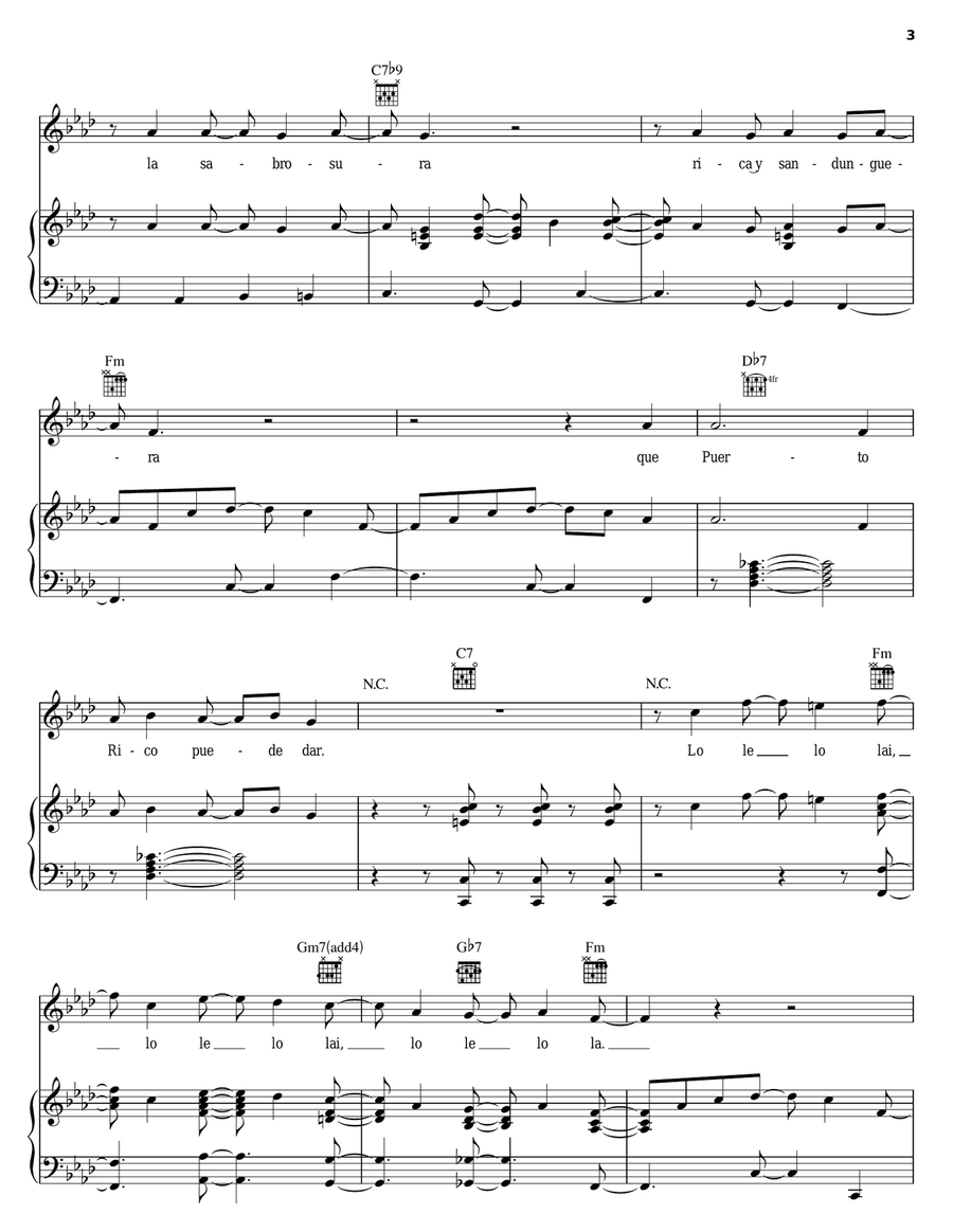 Paraiso De Dulzura Paraiso De Dulzura Piano, Vocal, Guitar scores gallery preview page 3