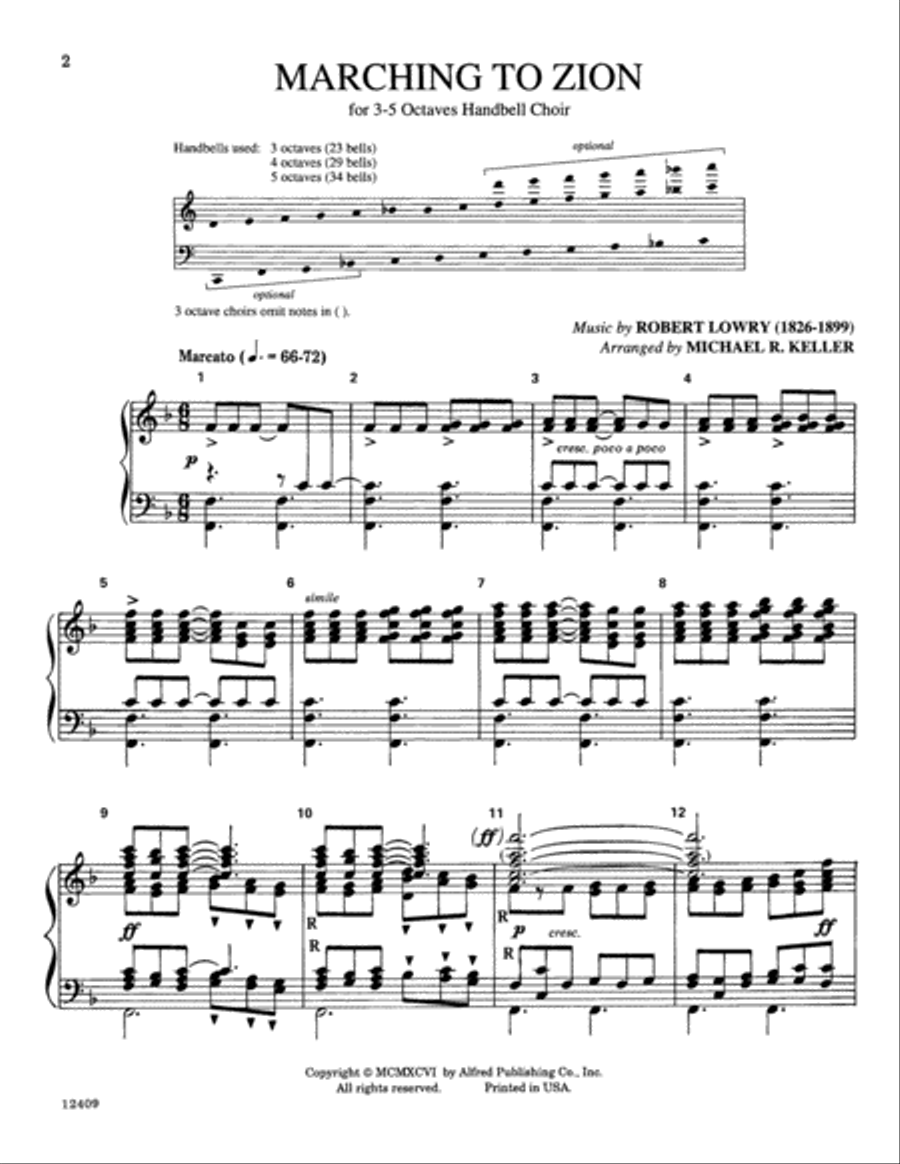 Marching to Zion Handbell Choir scores gallery preview page 2