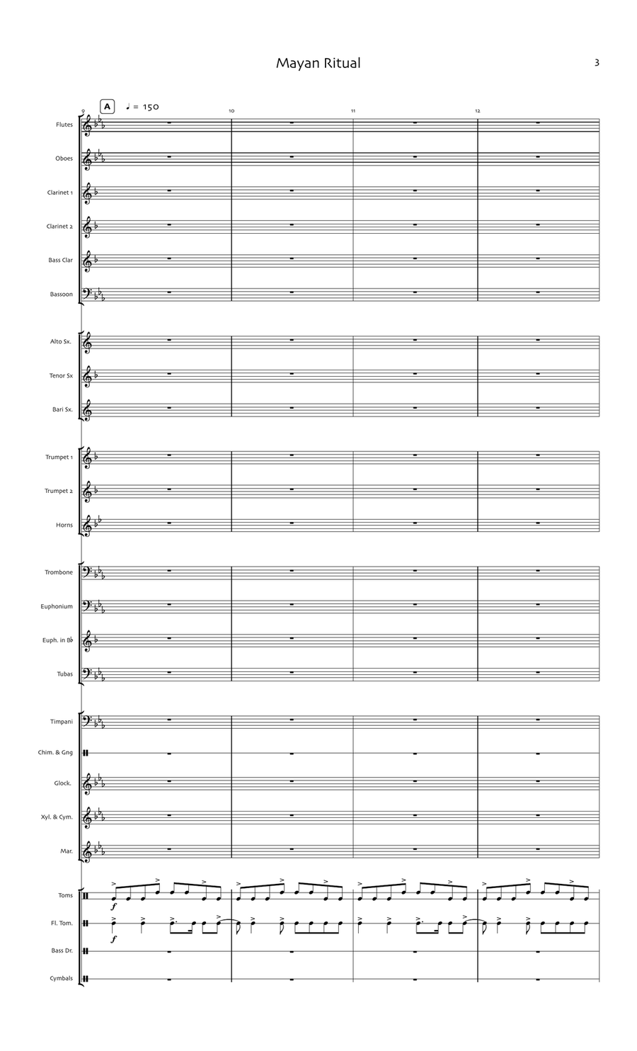 Mayan Ritual Concert Band scores gallery preview page 5