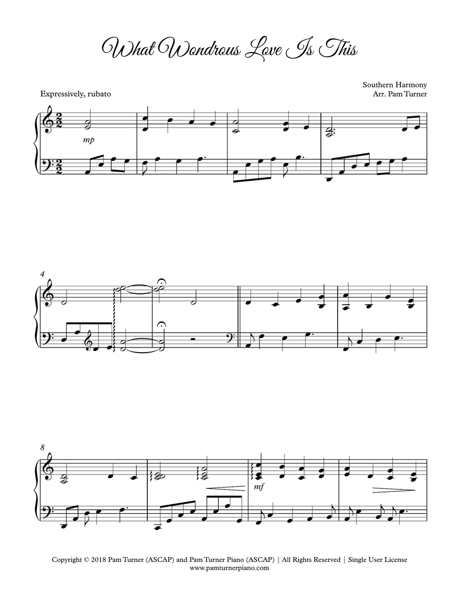What Wondrous Love Is This (Intermediate Piano Solo) Piano Solo scores gallery preview page 3