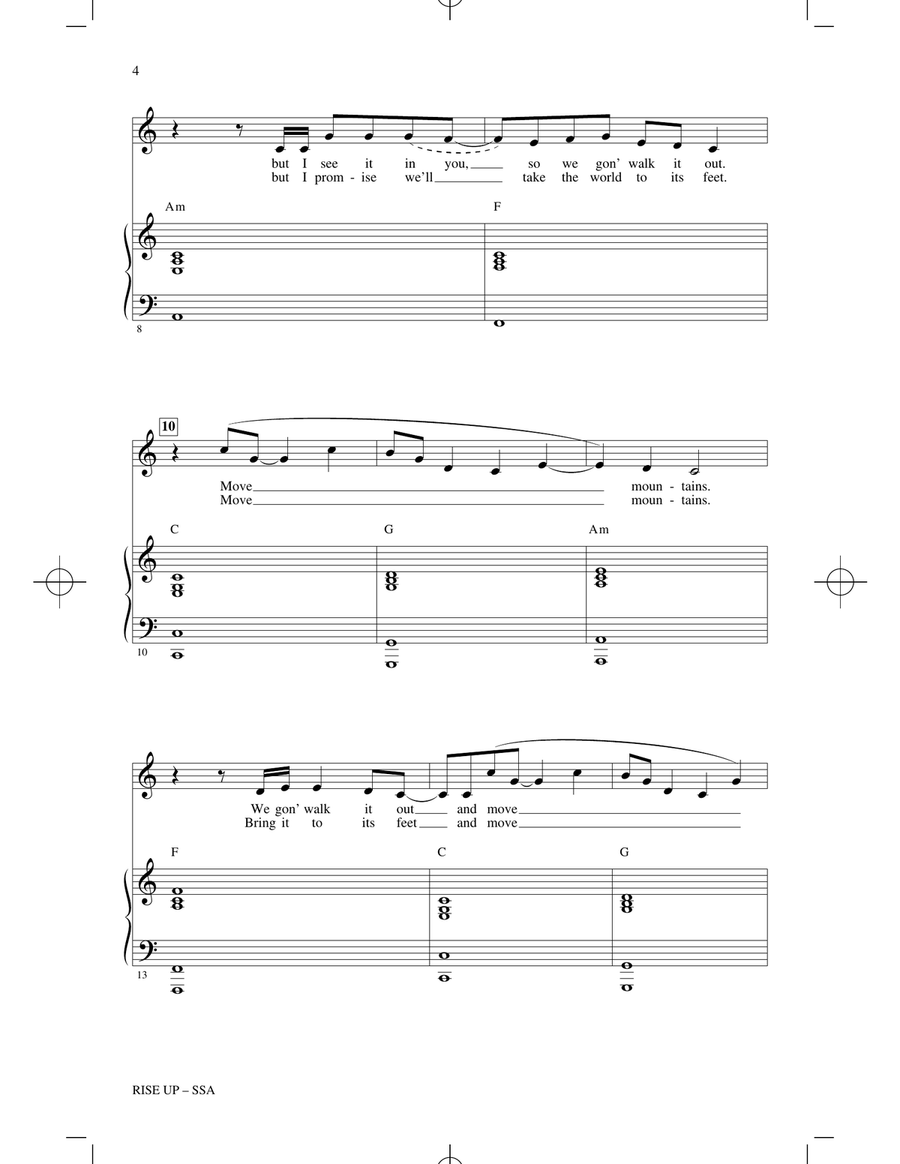 Rise Up (arr. Audrey Snyder) SSA scores gallery preview page 2