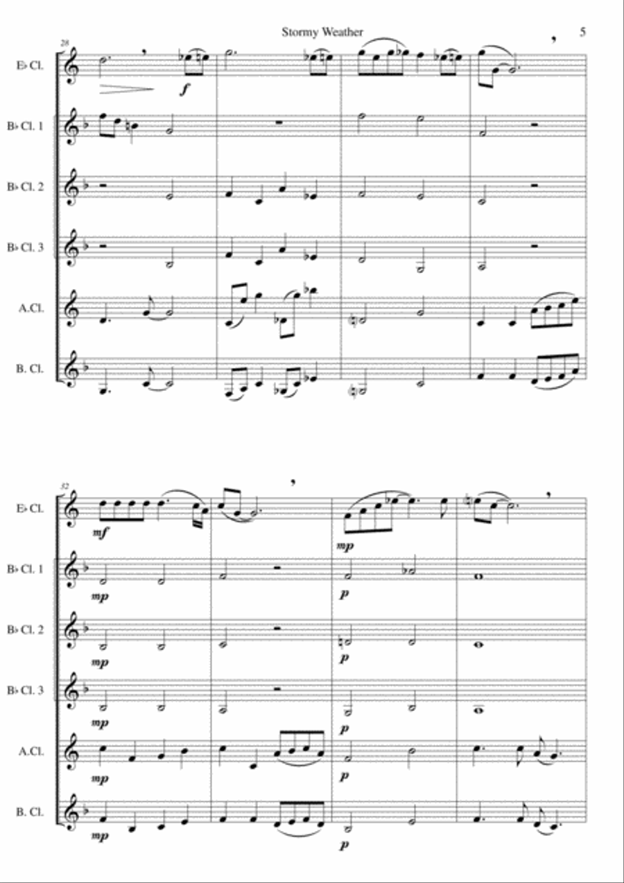 Stormy Weather Woodwind Ensemble scores gallery preview page 5