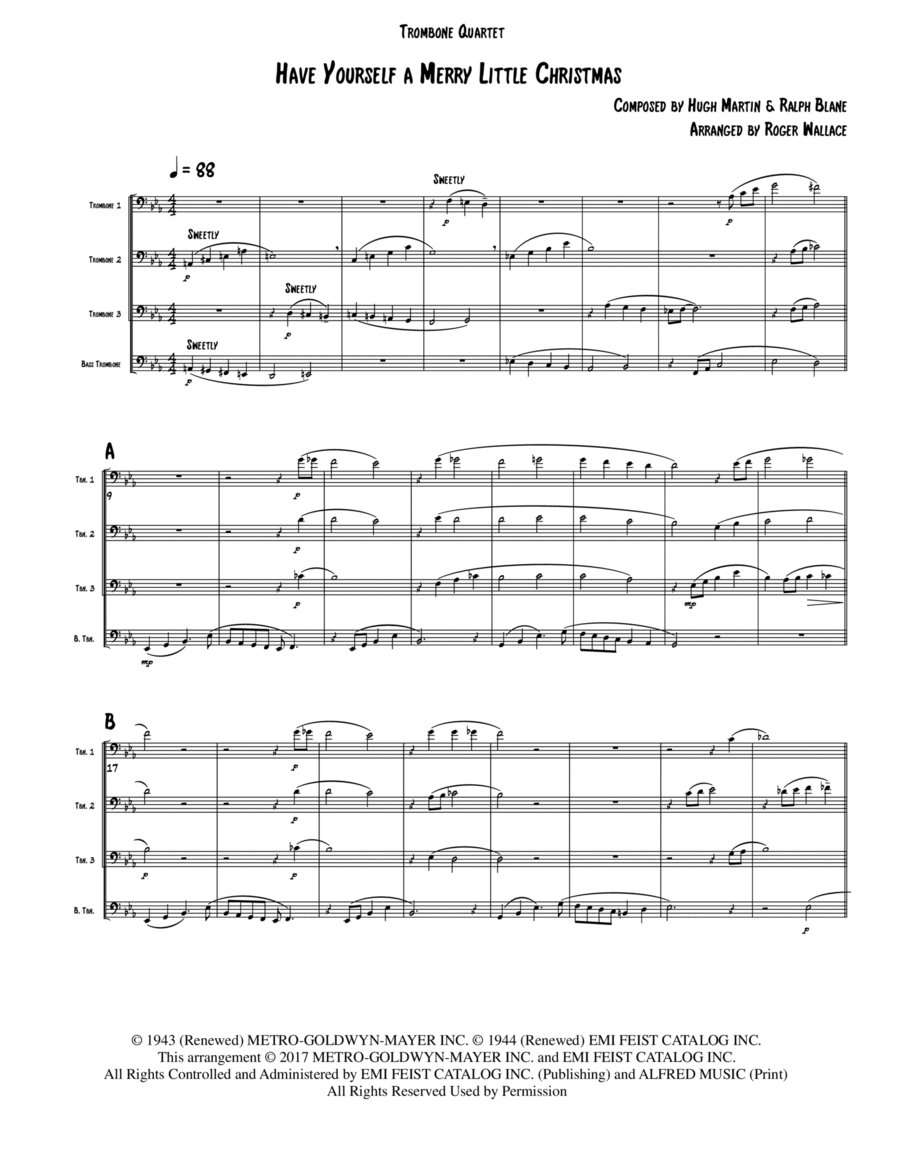 Have Yourself A Merry Little Christmas from MEET ME IN ST. LOUIS Brass Quartet scores gallery preview page 1