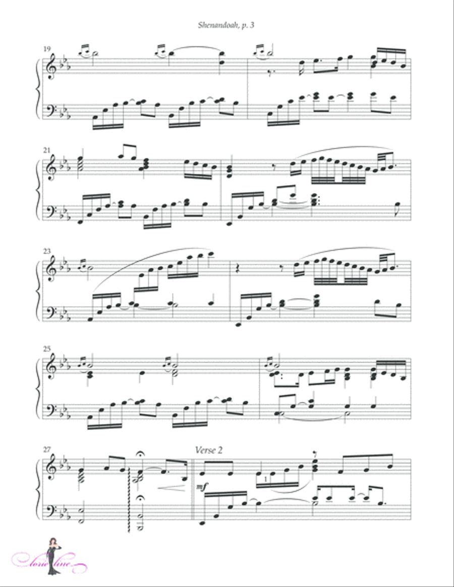 Shenandoah Piano Solo scores gallery preview page 4