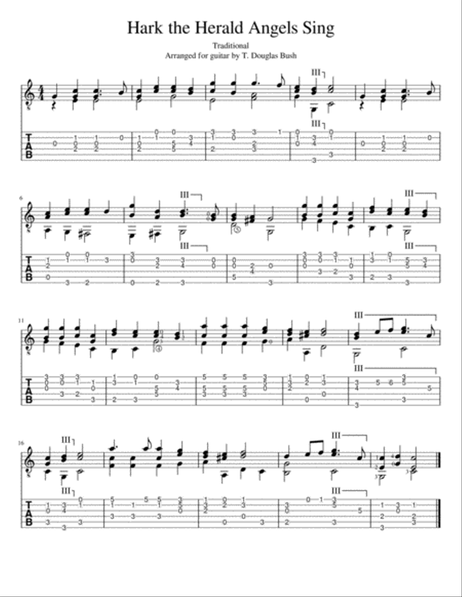 Traditional Christmas Carols Arranged for Classical Guitar Acoustic Guitar scores gallery preview page 5