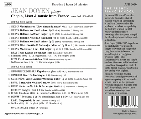 Jean Doyen Plays Chopin, Liszt, & Music from France