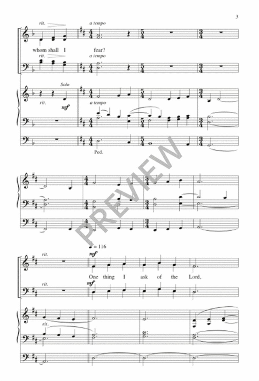 One Thing I Ask of the Lord 4-Part scores gallery preview page 3