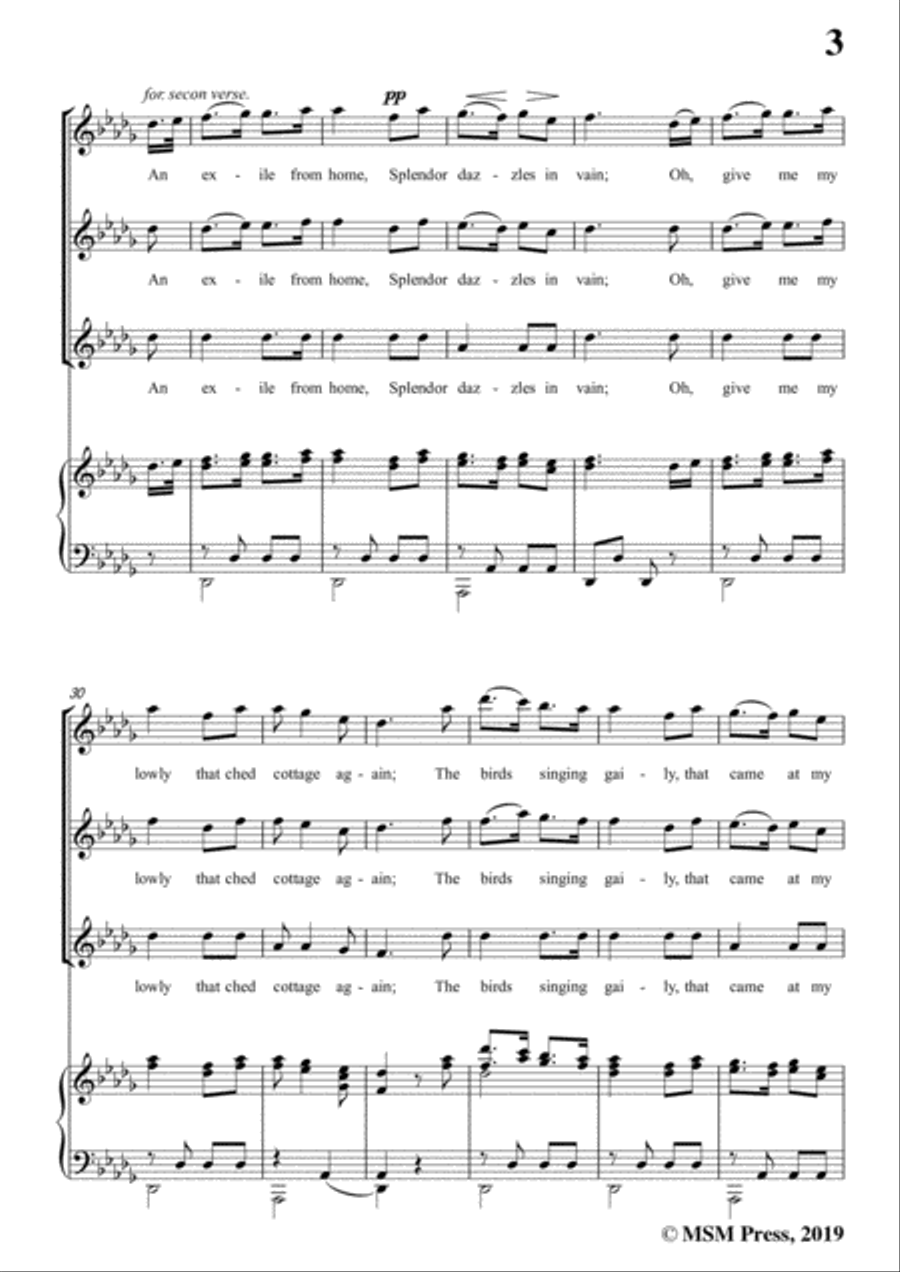 Henry R. Bishop-Home Sweet Home,in D flat Major,for Voice&Piano Voice scores gallery preview page 5