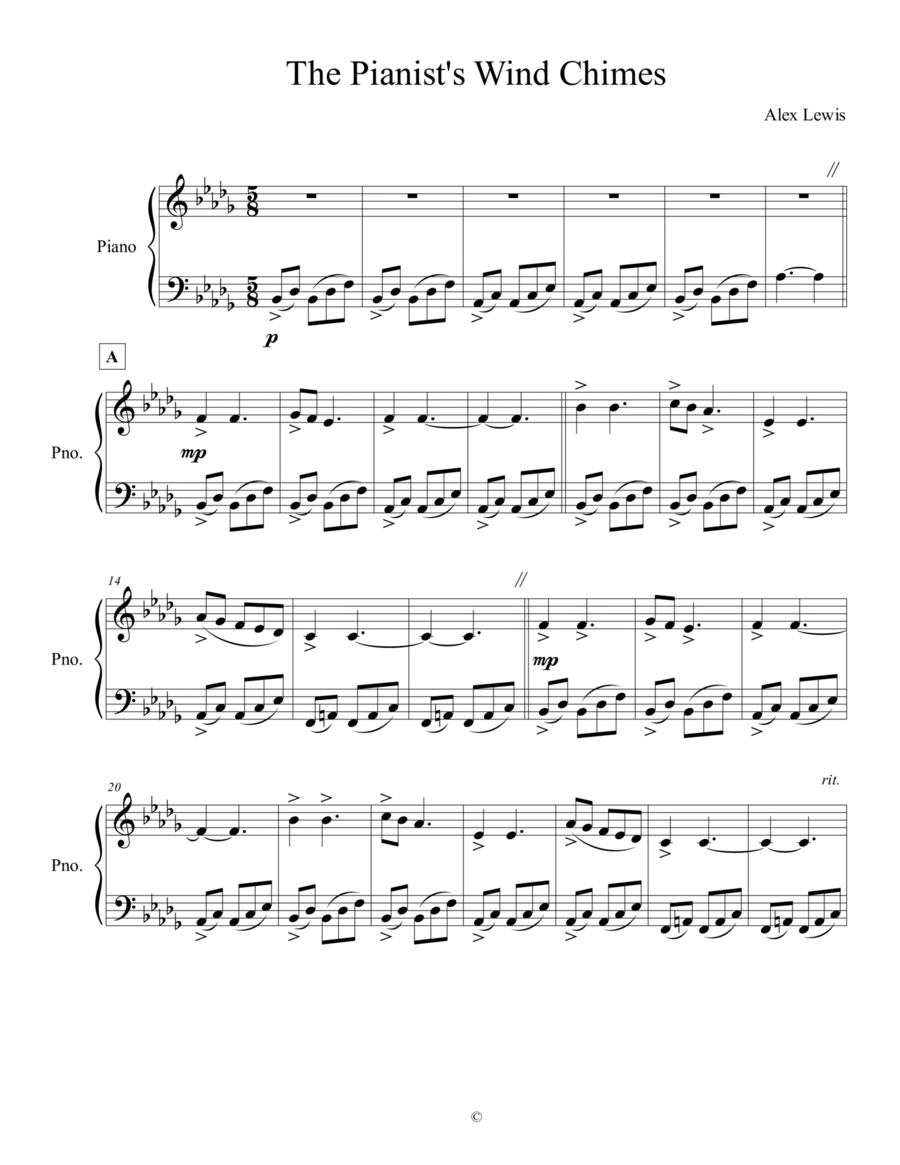 The Pianist's Wind Chimes Piano Method scores gallery preview page 1