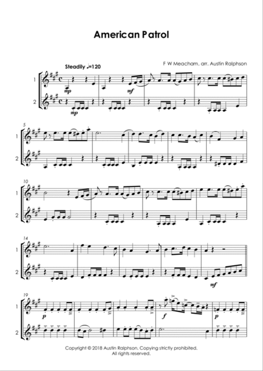 15 Trumpet Duets for Fun (popular classics) - various levels Trumpet Duet scores gallery preview page 6