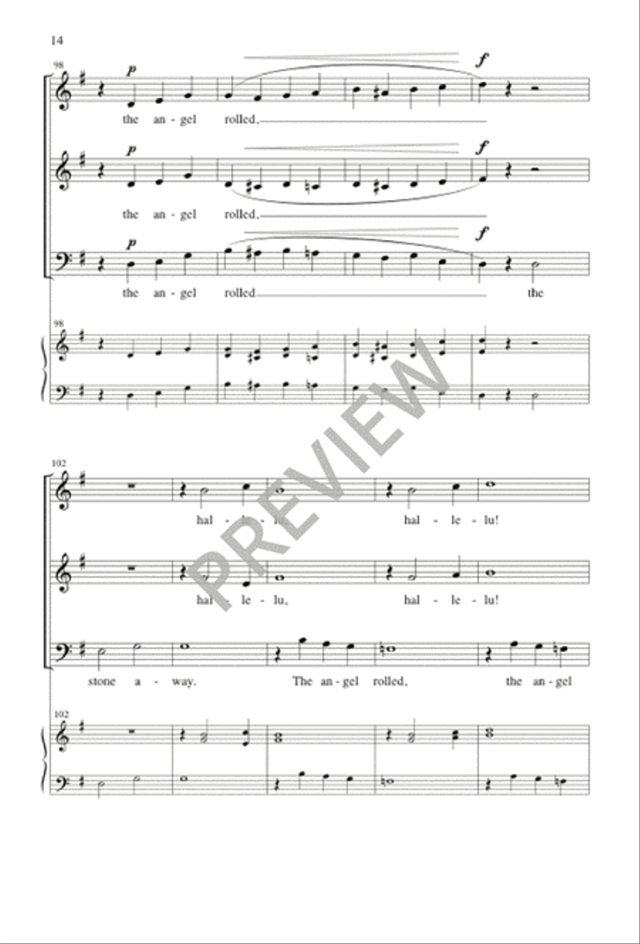The Angel Rolled the Stone Away 3-Part scores gallery preview page 15